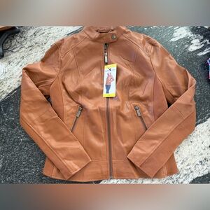Kenneth Cole Tan Leather Jacket